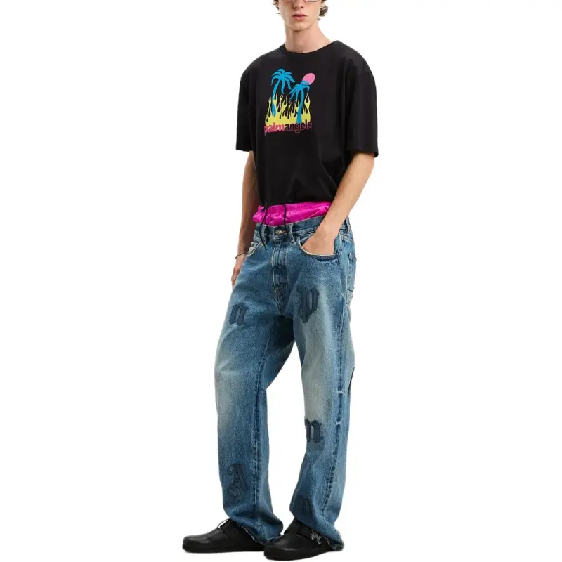PALM ANGELS Burning Oasi Slim Tee-1