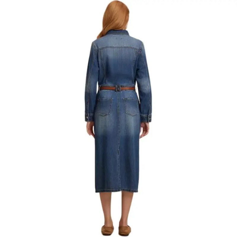 E.land Long-Sleeved Dresses Women's Denim-2
