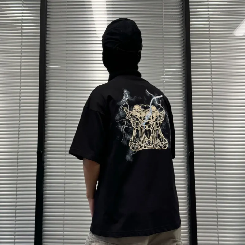 SKUNK GALLERY Short Sleeved T Shirts Unisex Black-3
