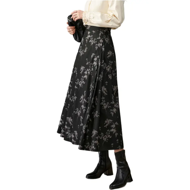 YALIDA Casual Long Skirts Women's Black-3