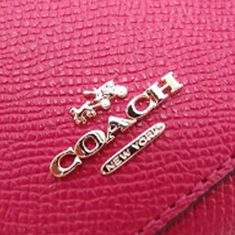 COACH Leather Wallet Trumpets Women's Bright Pink-3