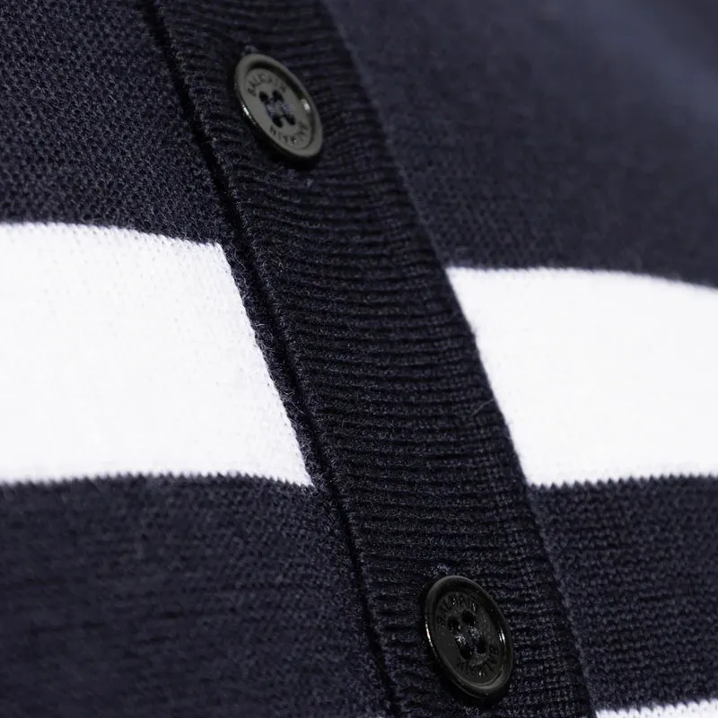 BALMAIN Logo Patch Striped Polo Shirt-4