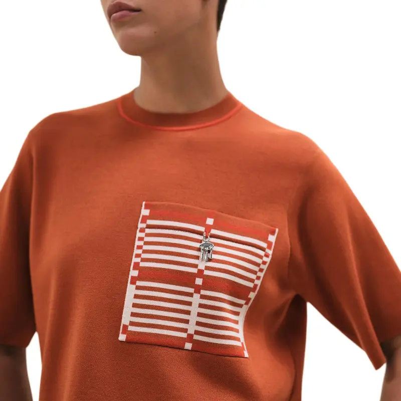 HERMES T Shirt Women's Terracotta Red-3