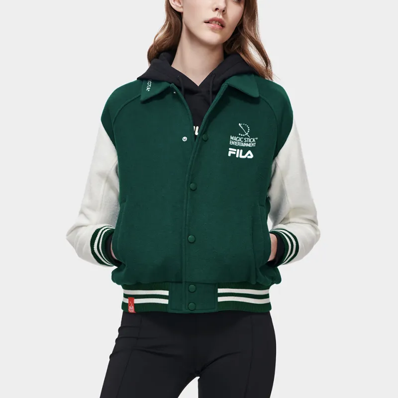 FILA Baseball Jacket Women's Wheat Sprout Green-2