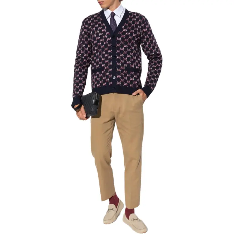 GUCCI Monogrammed Button Up Cardigan-1