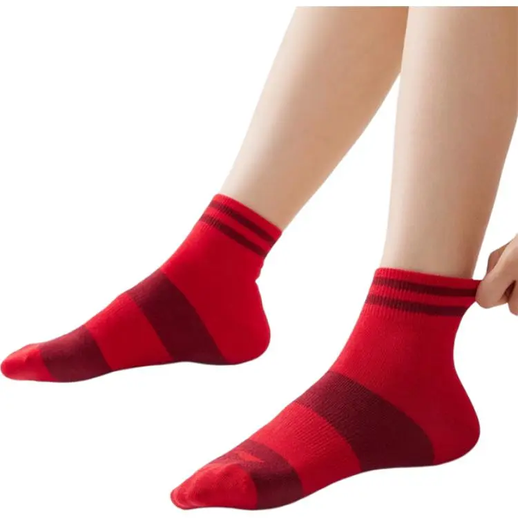 LiNing China Cultural Collection Sports Lifestyle Collection Ankle Socks Unisex 1 Pack Red Stripes-2