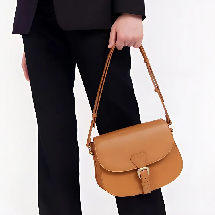 INES DE LA FRESSANGE Cow Leather Crossbody Bag, Shoulder Bag Women's Camel-2