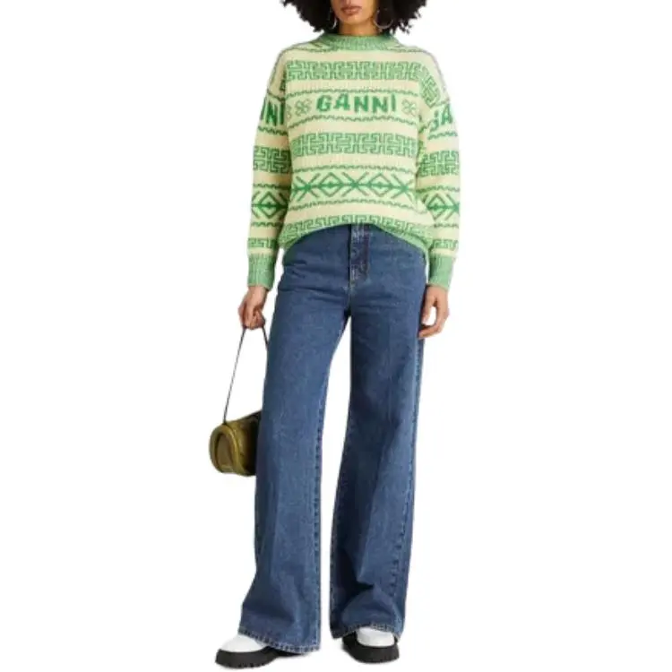 GANNI SS23 Sweater Knitwear Women's Green-2