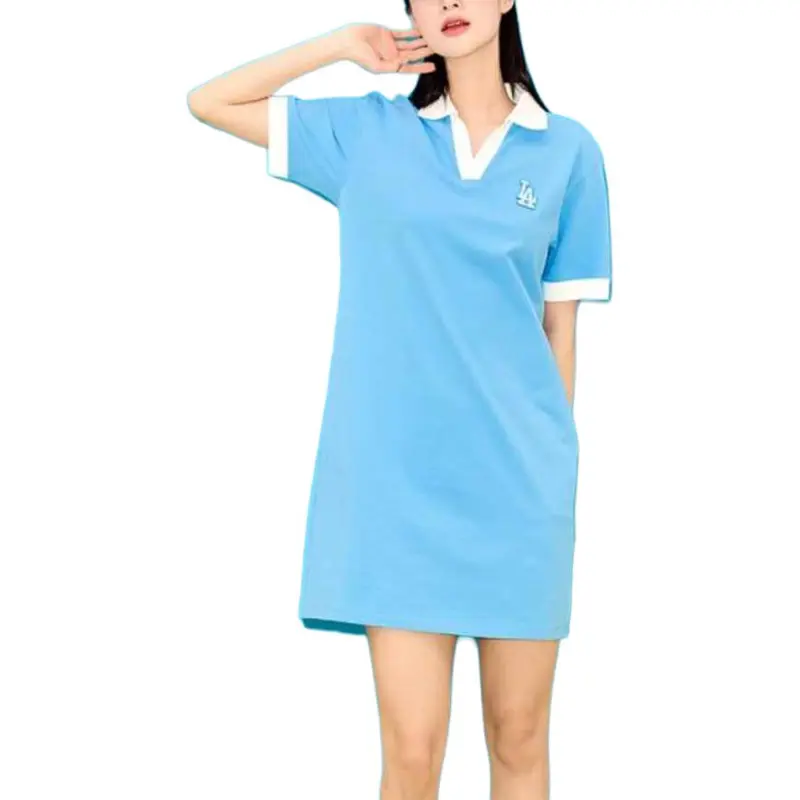 MLB Short Sleeved Dress Women's Blue-3