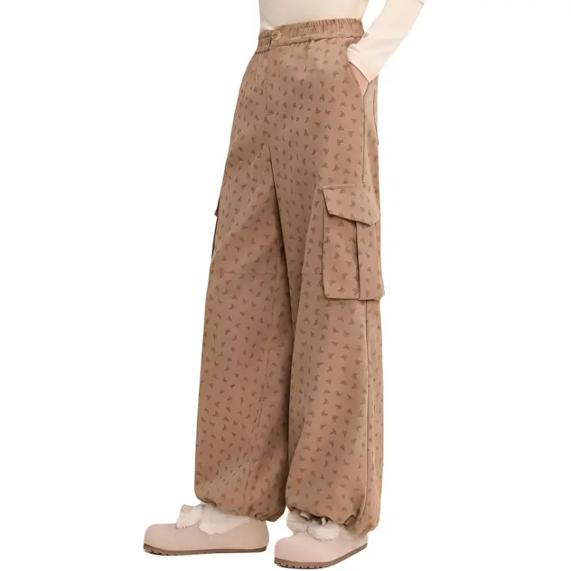 ZIHAN Casual Pants Women's Khaki Print-2