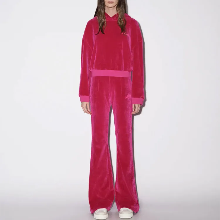 AMIRI Cropped Hoodie 'Fuschia Pink'-2