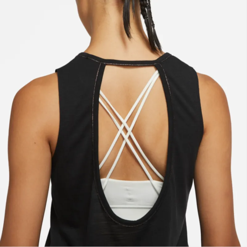 Nike Dri Fit Sleeveless Sports Shirts Women's Black-3