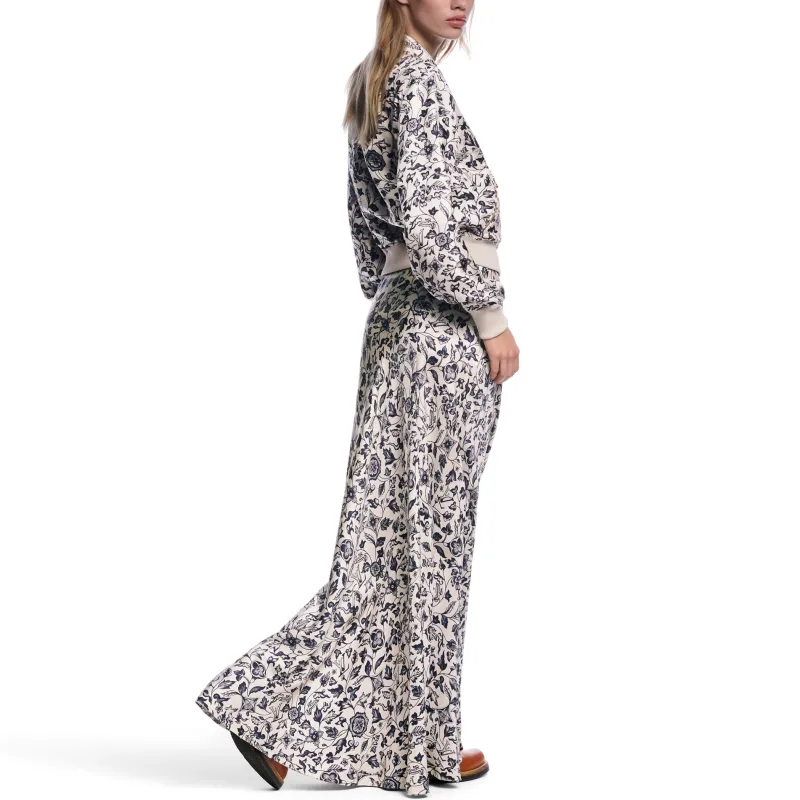 LOUIS VUITTON Botanical Print Flared Maxi Skirt-4