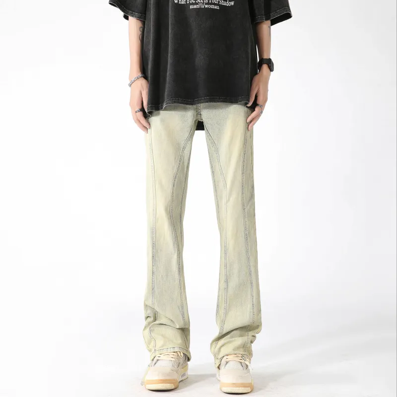 PAINT STAIN Jeans Unisex Yellow Mud-10