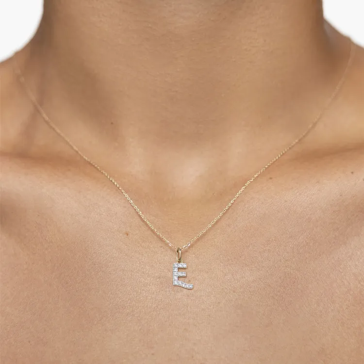Monica Vinader E Charm Diamond Necklace-1