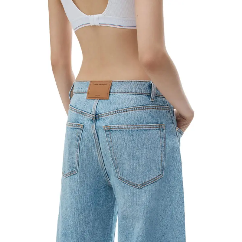 Alexander Wang Oversized Rounded Low Rise Jean Classic Light Indigo-4