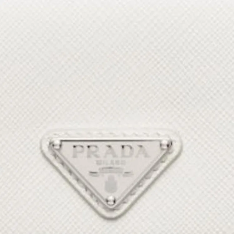 PRADA Saffiano Cow Leather Card Holder Women's White-3
