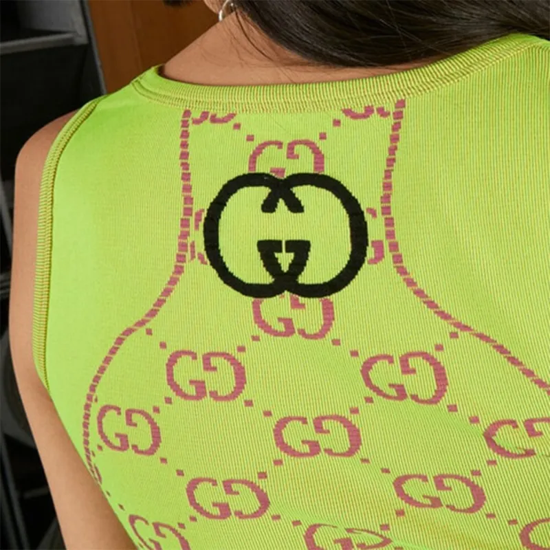 GUCCI Gg Jacquard Sleeveless Cropped Top-5