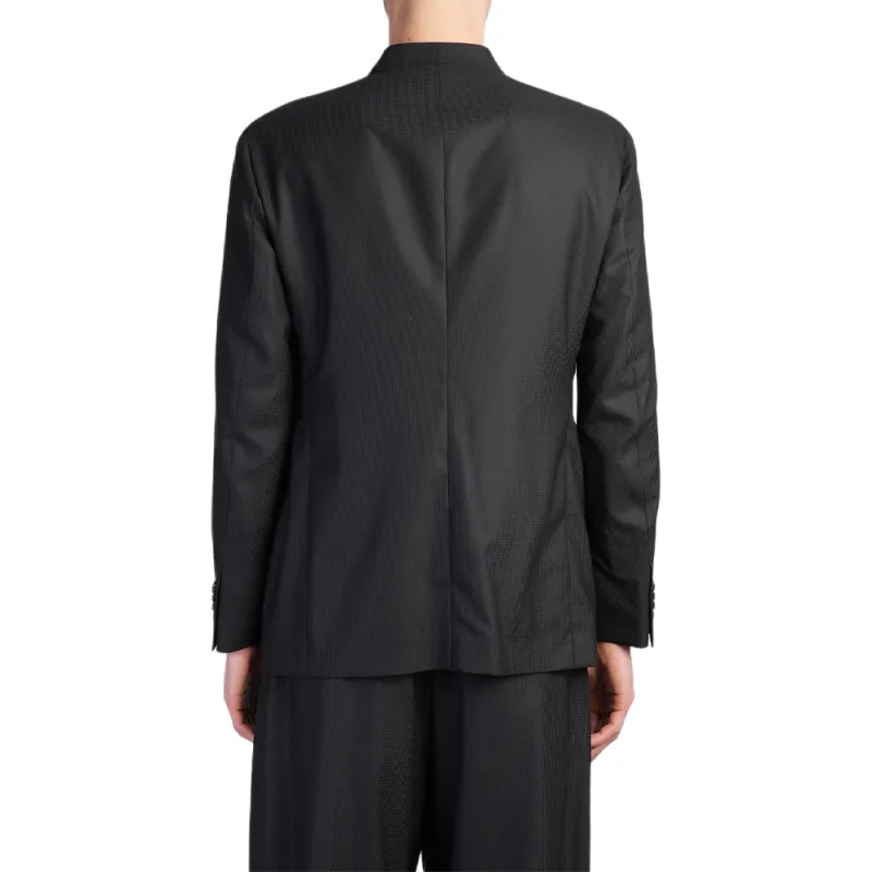 EMPORIO ARMANI Upton Line Double breasted Suit In A Micro Gingham Virgin Wool-3