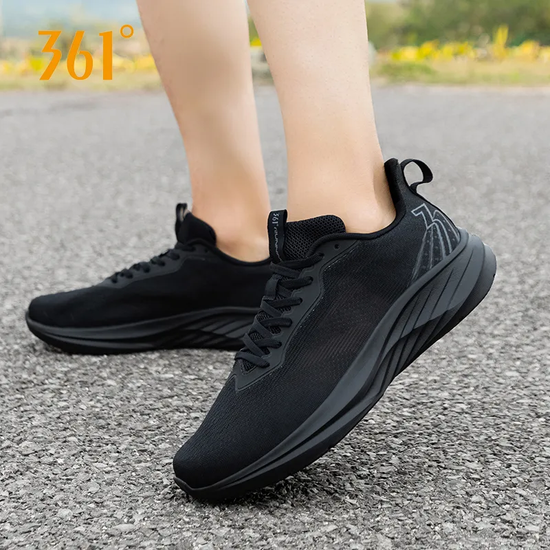 361° Wear-Resistant Slip-Resistant Low-Top Casual Running Shoes Men's Black-5