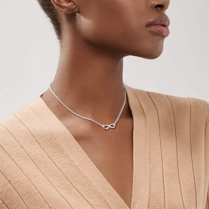 TIFFANY & CO. Infinity Series 925 Sterling Silver Necklaces Women's Silver-3