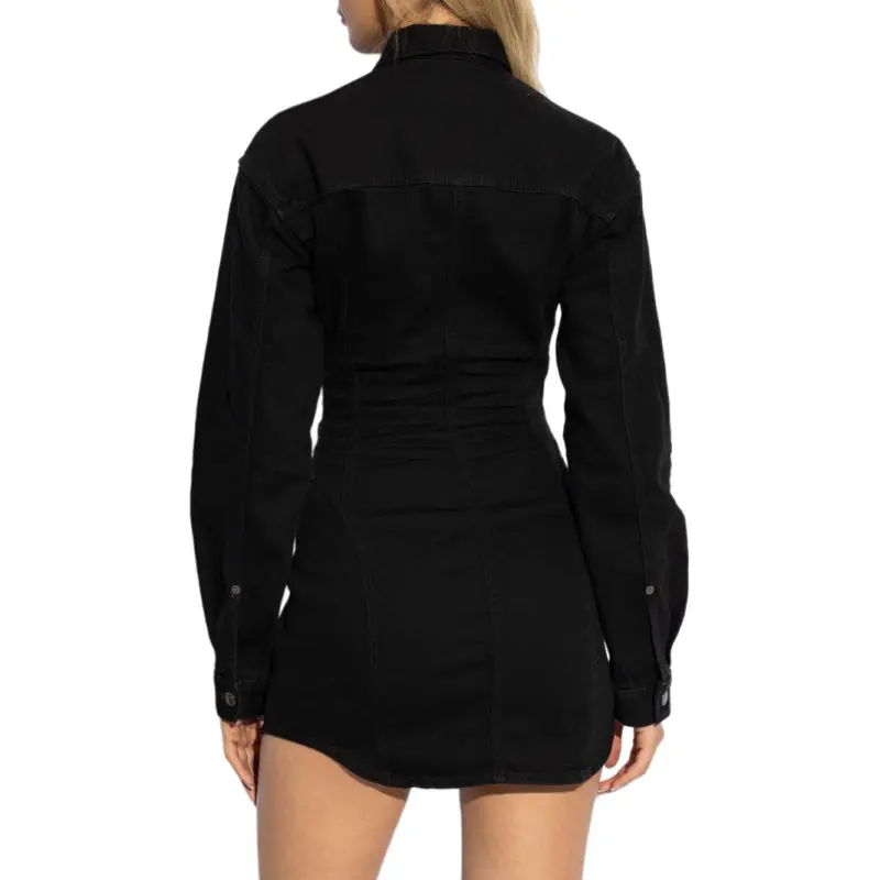 DSQUARED 2 Logo Patch Denim Shirt Dress-3