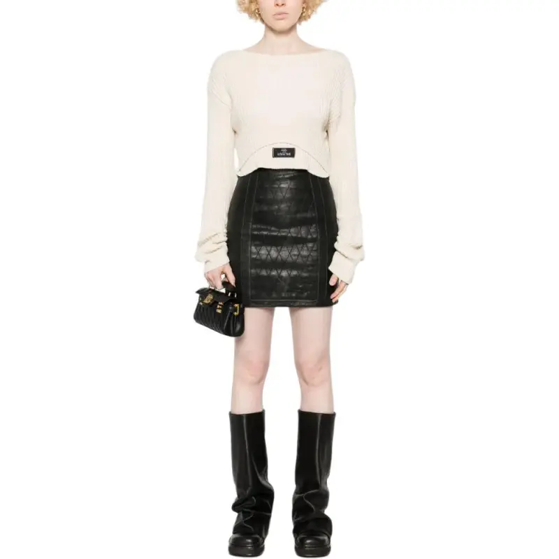 BALMAIN Boat neck Ribbed Top-1