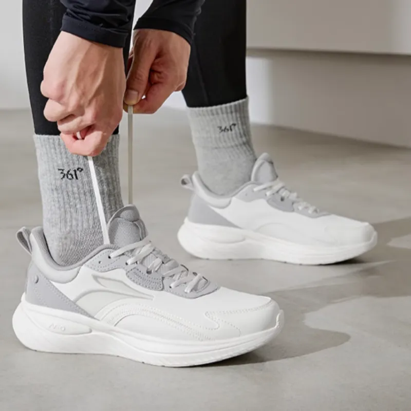 361° Softwalk 3.0 Wear Resistant Low Top Running Shoes Men's White Gray-2