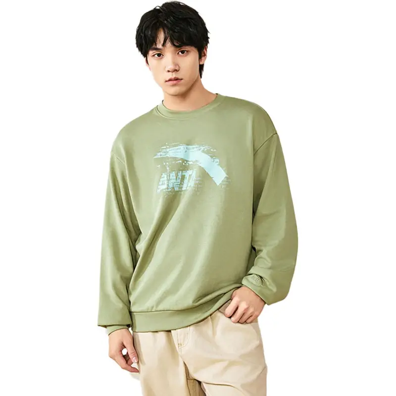 Anta Life Collection Sweatshirt Unisex Gray Pea Green-1