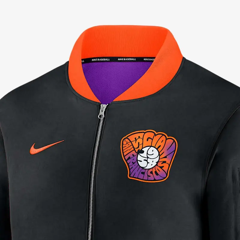 Nike San Francisco Giants Authentic Collection City Connect Men's Nike Mlb Full Zip Bomber Jacket-2