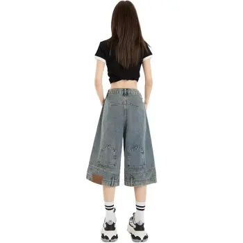 Wen Shan Denim Shorts Women's Nostalgic Blue