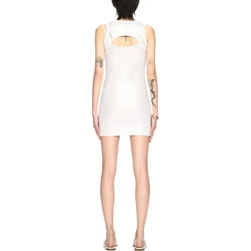 OFF WHITE Cut Out Sleeveless Metallic Dress-2