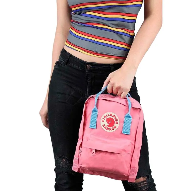 Fjallraven Kanken Polypropylene Pp Backpack Mini Kids' Pink & Air Blue-4