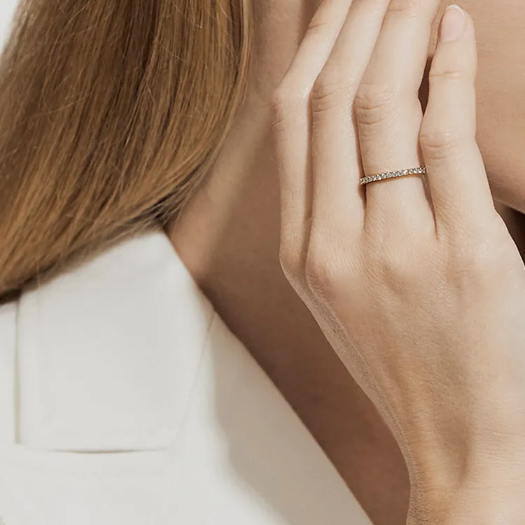 De Beers 18kt Yellow Gold Db Classic Diamond Half Eternity Band-2