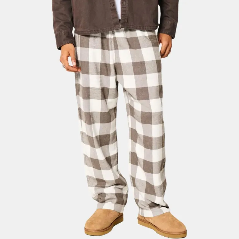 Hollister Pajama Pants Men's Brown Plaid-1