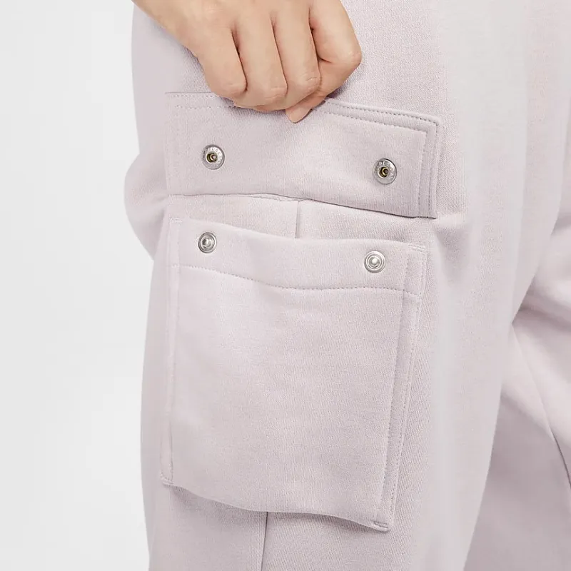 Nike Sportswear Club Fleece Knitted Sports Pants Women's Gray Purple/White-5