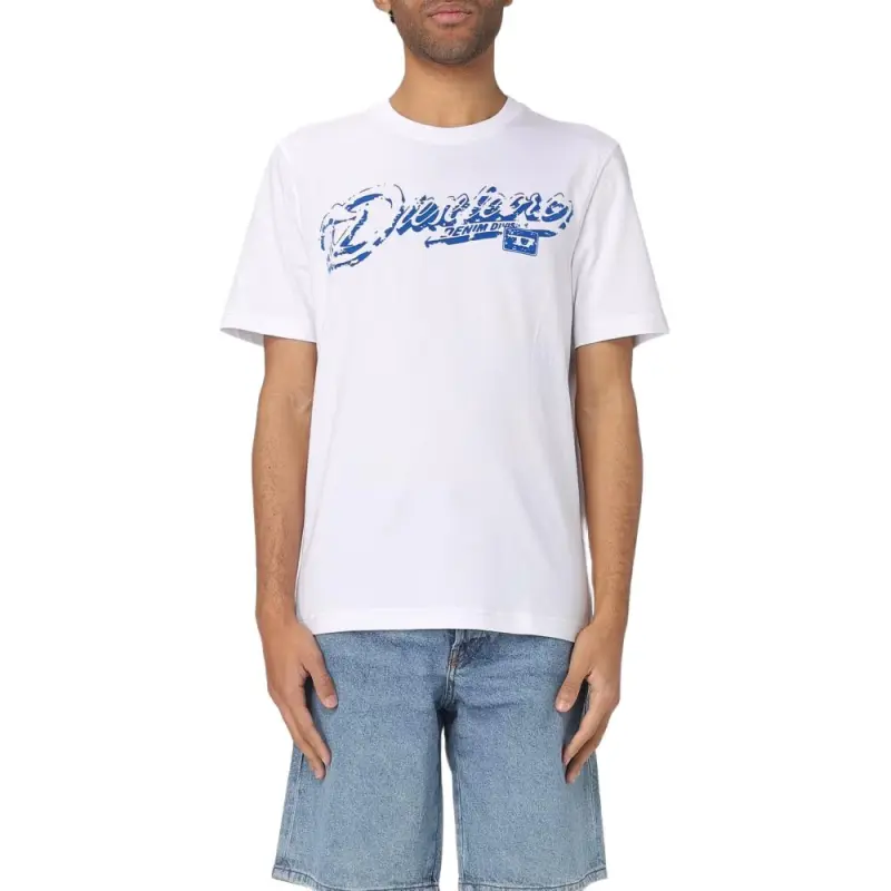 DIESEL Distressed Flocked Logo T Shirt-3