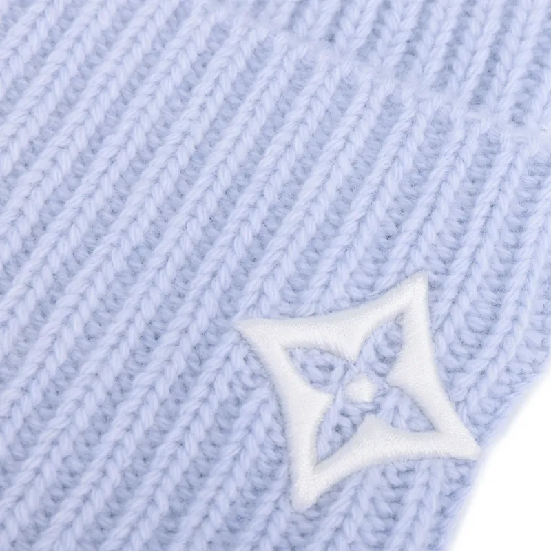 LOUIS VUITTON Sheep Wool Beanies Women's Sky Blue-3