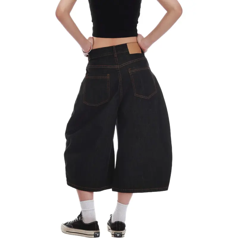 VINMUK Denim Shorts Unisex Black-5