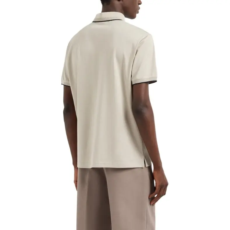 EMPORIO ARMANI Stretch Piqué Polo Shirt With Micro Eagle Embroidery-2