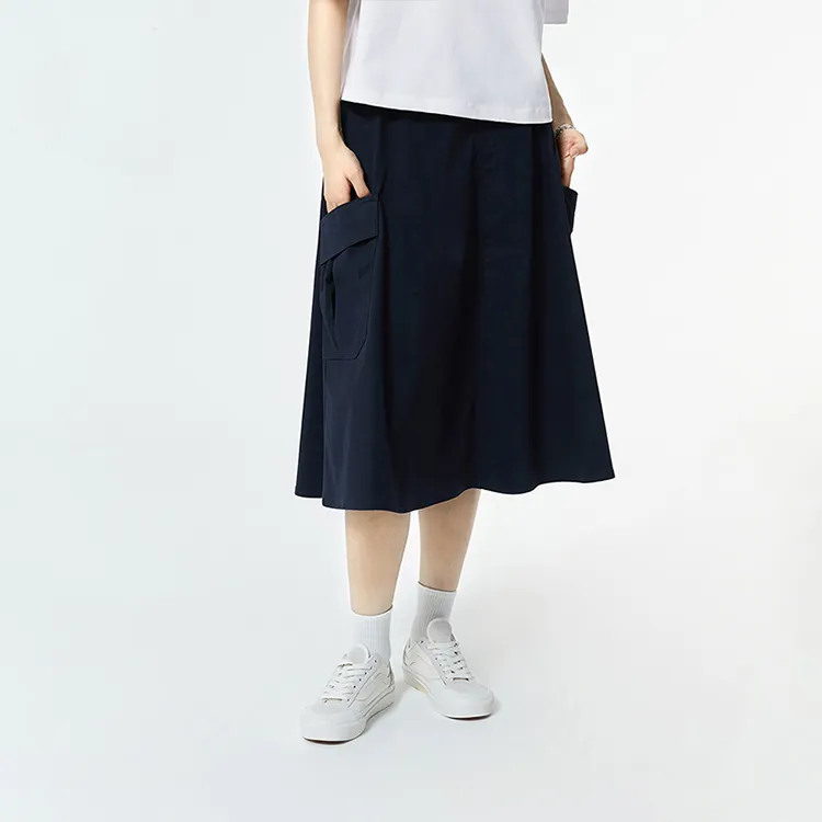 Dickies Casual Long Skirts Women's Dark Marine Blue-2