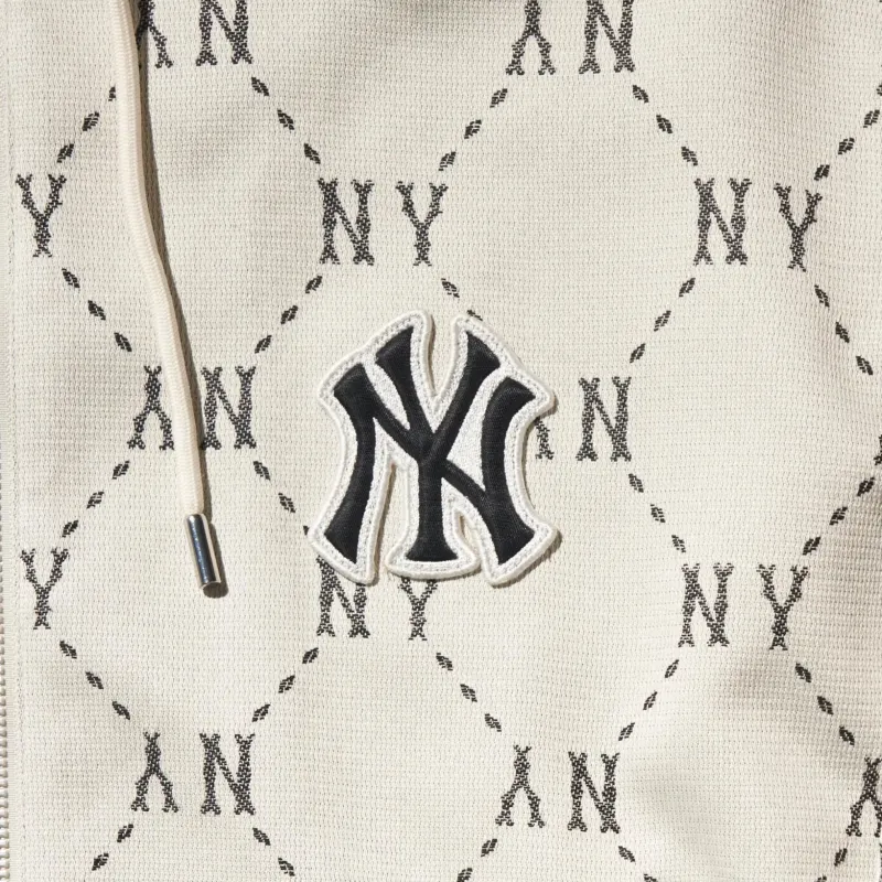 MLB Dia Monogram JQD Trench Coat Unisex Cream-2