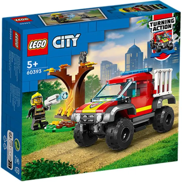 LEGO 4x4 Fire Truck For Emergency Rescue Building Blocks 97 60393-4