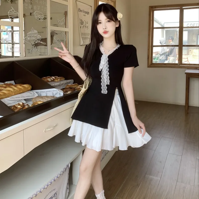 GULIANFEI Two Piece Skirt Sets Women's Image Color Two Piece Set-2