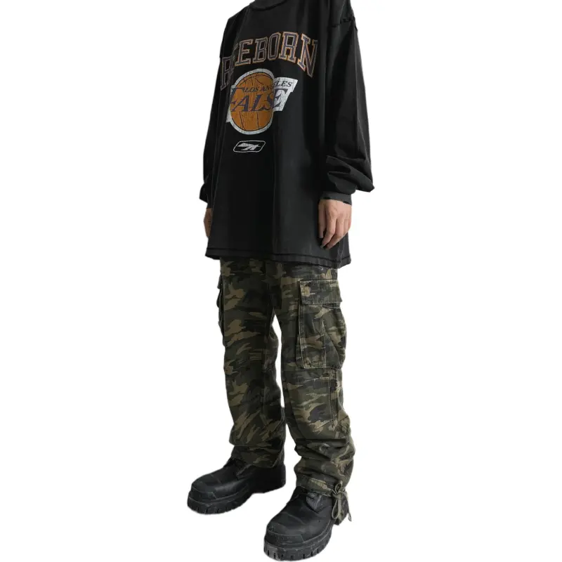 False Perception Cargo Pants Unisex Camouflage-4