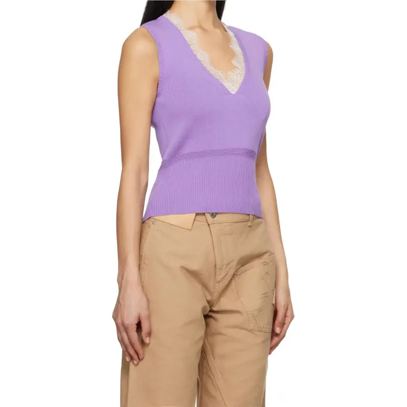 JW Anderson Lace Trim V Neck Vest-2
