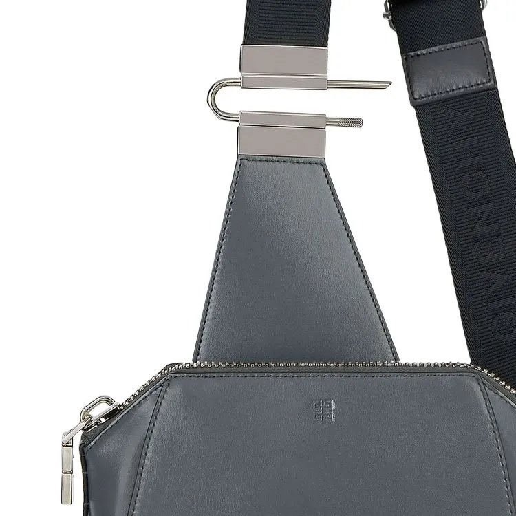 Givenchy Cow Leather Sling Bag Trumpets Men's Gray-4