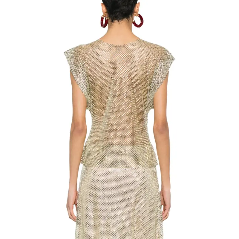 PHILOSOPHY DI LORENZO SERAFINI Embellished Sheer Sleeveless Blouse-1