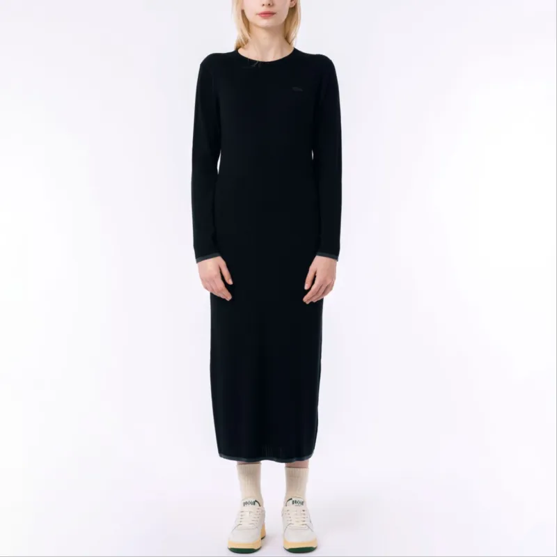LACOSTE Long Sleeved Dress Women's Black-2
