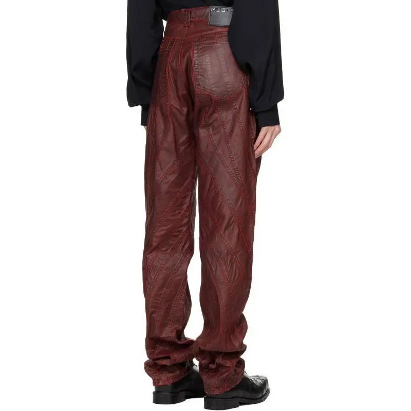 Mugler Waxed Spiral Baggy Jeans-1